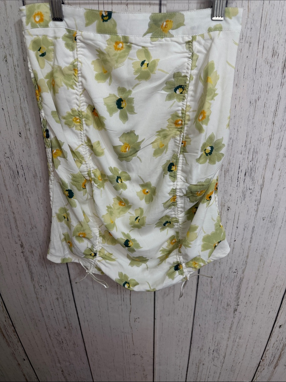 O. Vianca Floral Strapless Blouse